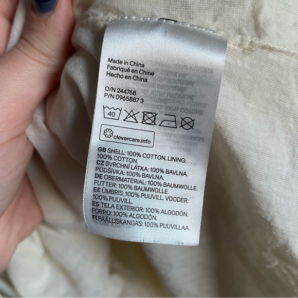 H&M 100% Cotton Lavender Open Back Puff Sleeve Midi Dress - Picture 10 of 12